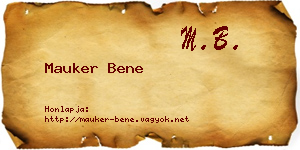 Mauker Bene névjegykártya